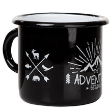 Lade das Bild in den Galerie-Viewer, THE ADVENTURE BEGINS Emaillebecher - verschiedene Farben