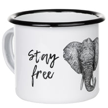 Lade das Bild in den Galerie-Viewer, Emaillebecher "STAY WILD - STAY FREE"-Serie mit Motiv: Elefant