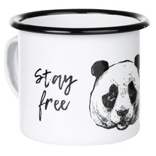 Lade das Bild in den Galerie-Viewer, Emaillebecher "STAY WILD - STAY FREE"-Serie mit Motiv: Panda