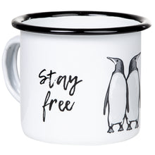 Lade das Bild in den Galerie-Viewer, Emaillebecher "STAY WILD - STAY FREE"-Serie mit Motiv: Pinguin