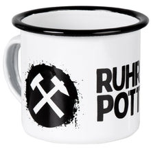 Lade das Bild in den Galerie-Viewer, RUHRPOTT Emaillebecher mit Schlägel und Eisen Motiv