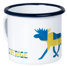 Lade das Bild in den Galerie-Viewer, SCHWEDEN Emaillebecher mit Elch Motiv