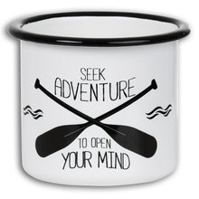 Lade das Bild in den Galerie-Viewer, SEEK ADVENTURE Emaillebecher weiß