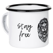 Lade das Bild in den Galerie-Viewer, Emaillebecher "STAY WILD - STAY FREE"-Serie mit Motiv: Löwe