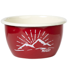 Lade das Bild in den Galerie-Viewer, REDLINE Emaille Geschirr: Schale, Schüssel mit Motiv: Berge | für die Outdoorküche, Camping | 550 ml