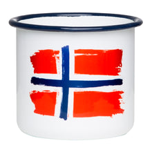 Lade das Bild in den Galerie-Viewer, NORWEGEN Emaillebecher mit Flaggen Motiv