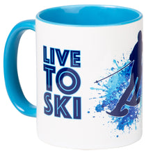 Lade das Bild in den Galerie-Viewer, LIVE TO SKI Keramiktasse