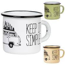 Lade das Bild in den Galerie-Viewer, KEEP IT SIMPLE - TAKE IT EASY Emaillebecher - 330ml - verschiedene Farben
