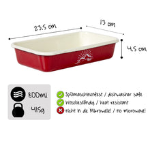 Lade das Bild in den Galerie-Viewer, REDLINE Emaille Geschirr: Auflaufform, Schale mit Motiv: Berge | Schüssel, Ofenform, Casserole für die Outdoorküche, Camping | 800 ml