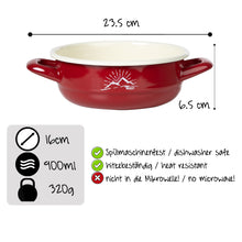 Lade das Bild in den Galerie-Viewer, REDLINE Emaille Geschirr: Emaille Schüssel mit Griff, Motiv: Berge | Schale, Topf, Schüssel für die Outdoorküche, Camping | 900 ml