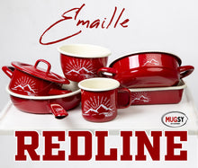 Lade das Bild in den Galerie-Viewer, REDLINE Emaille Geschirr: Schale, Schüssel mit Motiv: Berge | für die Outdoorküche, Camping | 550 ml