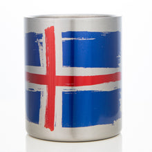 Lade das Bild in den Galerie-Viewer, Edelstahlbecher mit Karabiner - Style: Island Flagge
