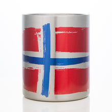 Lade das Bild in den Galerie-Viewer, Edelstahlbecher mit Karabiner - Style: Norwegen Flagge
