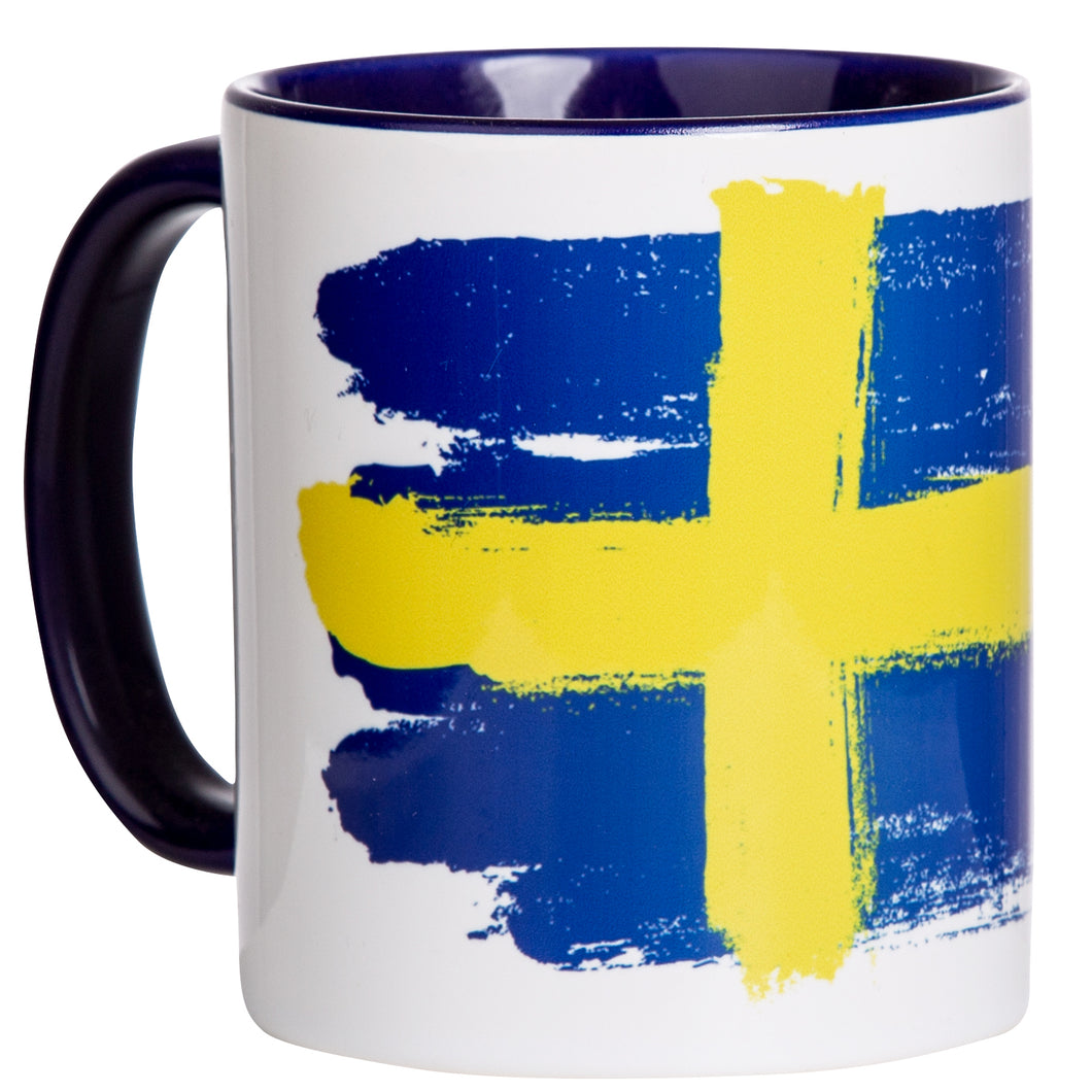 Keramiktasse mit Schweden Flagge