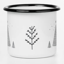 Lade das Bild in den Galerie-Viewer, Winter Trees #2 - winterlicher Emaillebecher - 300ml
