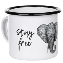 Lade das Bild in den Galerie-Viewer, Emaillebecher &quot;STAY WILD - STAY FREE&quot;-Serie mit Motiv: Elefant
