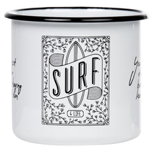 Lade das Bild in den Galerie-Viewer, SURF Emaillebecher in weiß - Inhalt: 330ml
