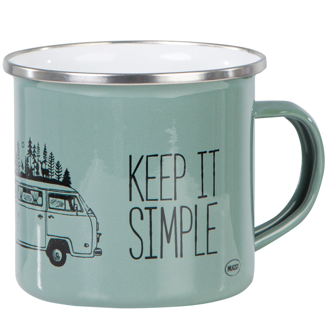 MUGSY Emaille Tasse 300 Ml – Bruchfest, Olivgrün, Perfekt Für Outdoor & Camping